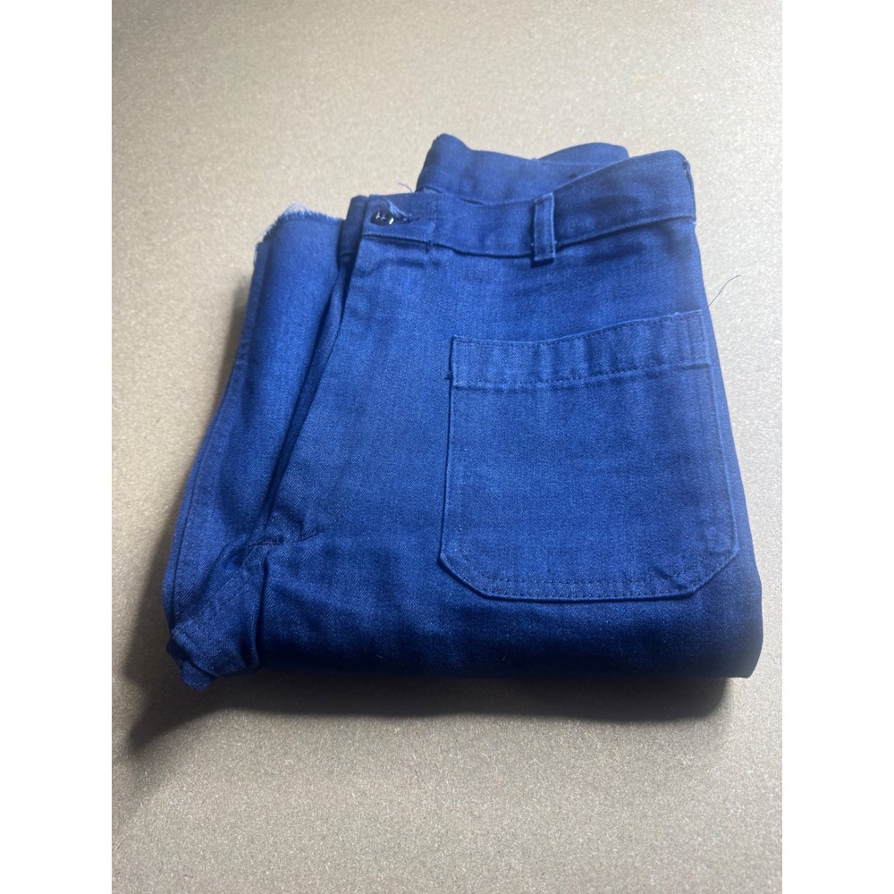 Vtg US Navy Utility Trousers Denim Bell Bottom Wide Leg Blue 29R 90s‎ Military